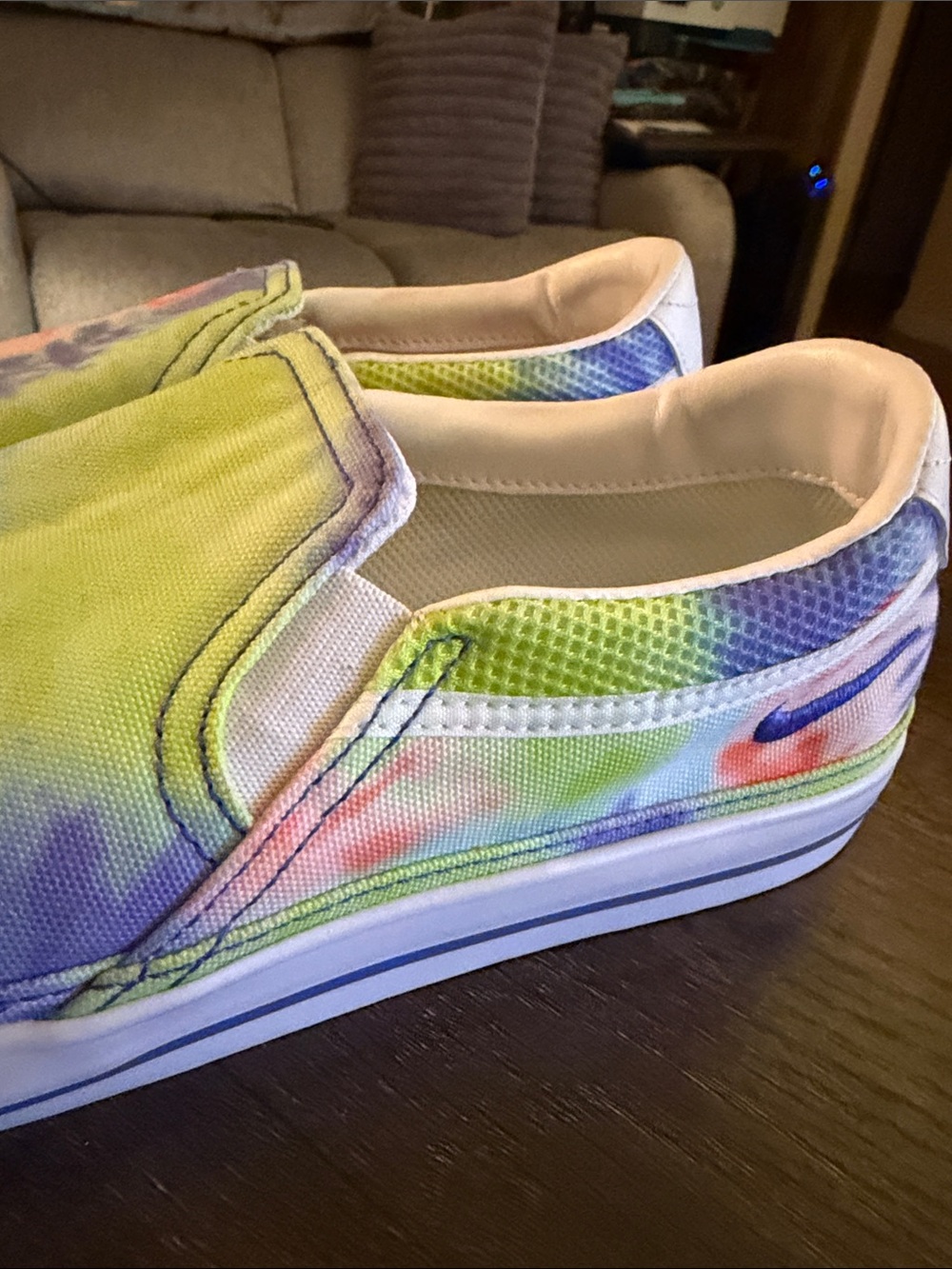 Nike Court Legacy Print Tie-Dye Slip-On size 9.5 - Picture 5 of 8